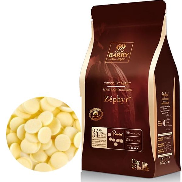 Шоколад белый Cacao Barry (Zephyr) 34%, 1 кг.