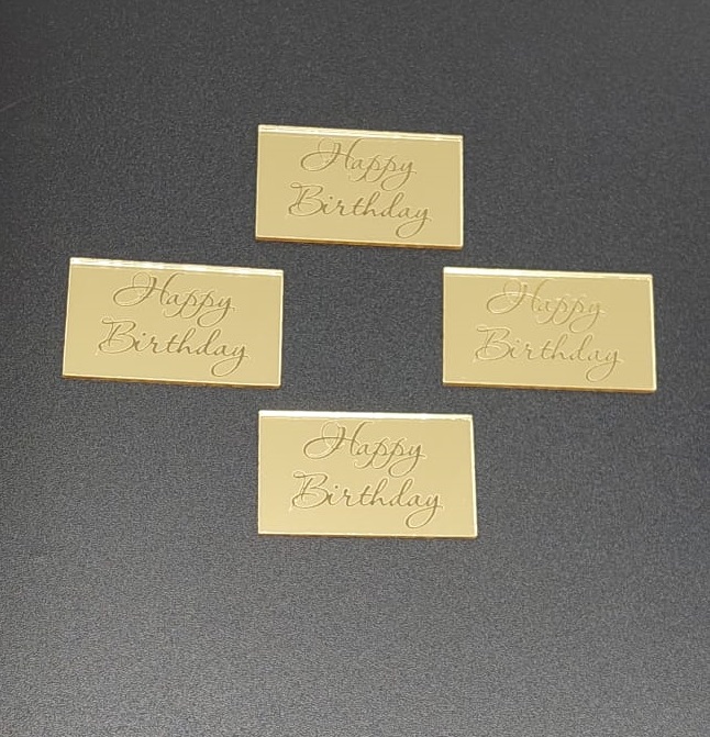 Набор зеркальных бирок (акрил) Happy birthday